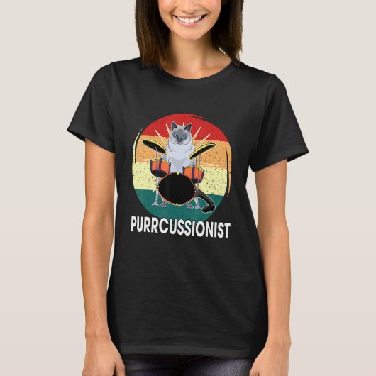 T-shirt Drumming Drummer Percussion Dit I Kitten (Devant)