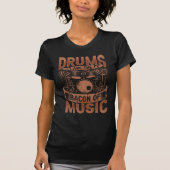 T-shirt Drums Bacon Music Pun Retro Distressed Tee (Devant)