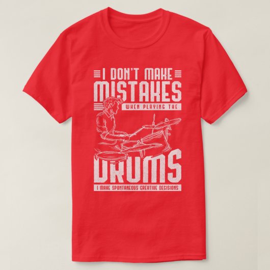 T-shirt Drums Drôle Drummer Percussion (Design devant)