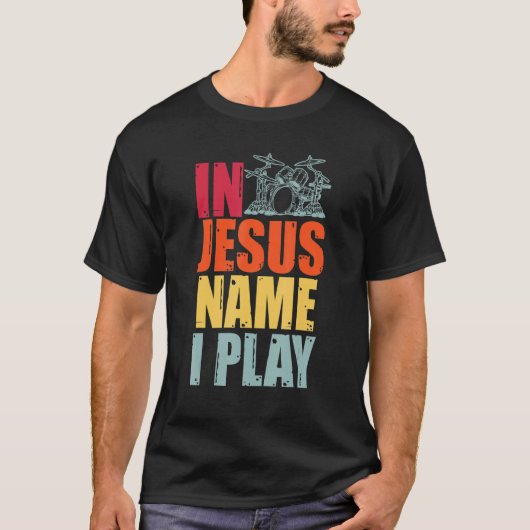 T-shirt Drums Drummer Drumming Percussion Jesus Christian (Devant)