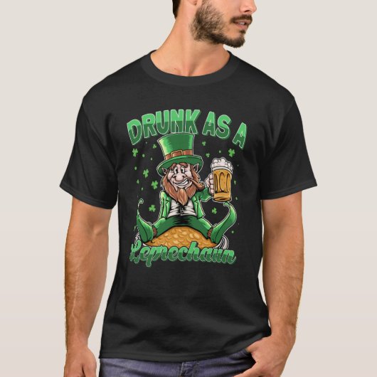 T-shirt Drunk as Leprechaun with Beer Glass St Patrick F (Devant)