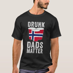 T-shirt Drunk Dads Matt Norvège Drapeau Norvégien Papa Boi