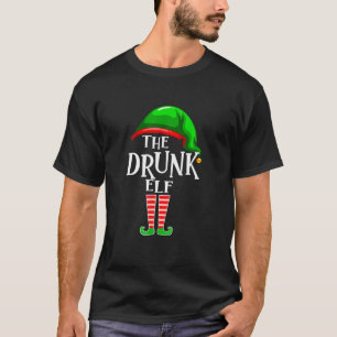 T-shirt Drunk Elf Matching Family Funny Christmas Party Pa