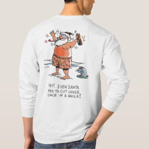 T-shirt Drunk Père Noël blanc à manches longues dossier