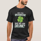 T-shirt Drunk Shamrock St. Patricks Day Funny Mens Womens (Devant)