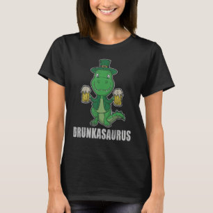 T-shirt Drunkasaurus T-Rex Bières Dinosaure Vert St Patric