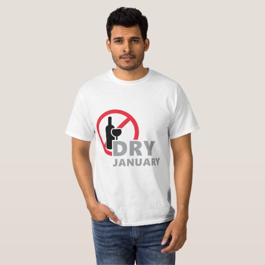 T-shirt Dry january, pas d'alcool pendant un mois (Devant entier)