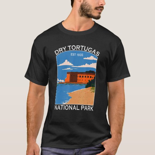 T-shirt Dry Tortugas Parc National Floride Rétro Tourisme (Devant)