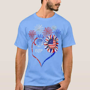 T-shirt DSP patriotique 4 juillet Drapeau américain Tourne