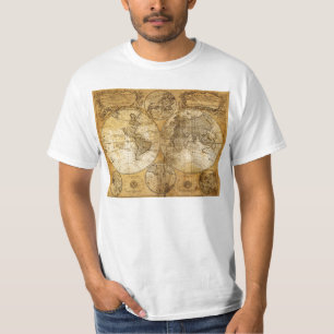T-shirt du 17ème siècle de carte de Vieux Monde