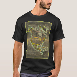 T-shirt du 19ème siècle de carte de l'Amérique du
