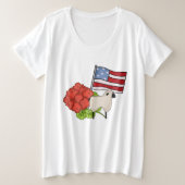 T-shirt du 4 juillet Plus Size (Design devant)