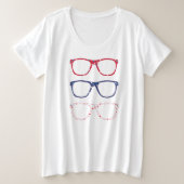T-shirt du 4 juillet Plus Size (Design devant)