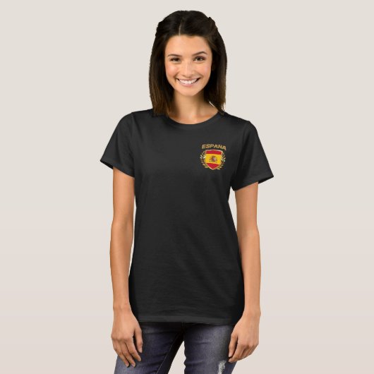 T-shirt du Bouclier drapeau Espana Espagne (Devant entier)