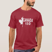 T-shirt du Canada 150 (blanc sur le rouge) (Devant)