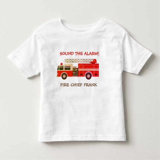 T-shirt du chef d'incendie du camion de pompiers (Devant)