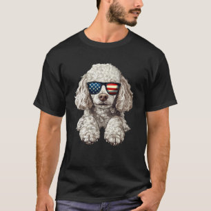 T-shirt du chien caniche patriotique drapeau USA 4