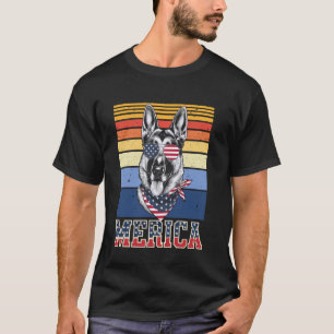 T-shirt du chien de berger allemand patriote améri