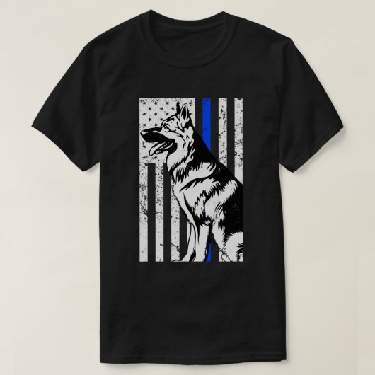 T-shirt du chien K9 de policier des hommes (Design devant)