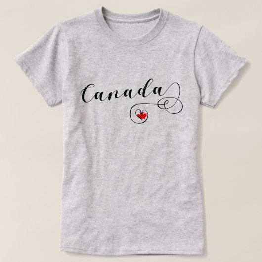 T-shirt du Coeur du Canada, drapeau canadien (Design devant)