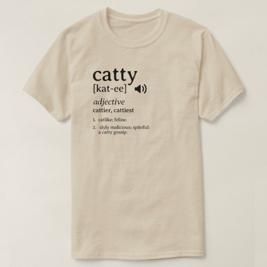 T-shirt du dictionnaire de définition de chats (Design devant)
