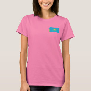 T-shirt du DK de drapeau et de carte de Kazakhstan