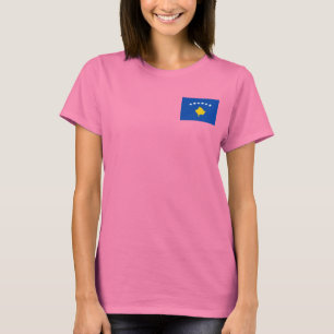 T-shirt du DK de drapeau et de carte de Kosovo