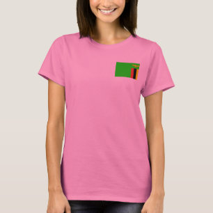 T-shirt du DK de drapeau et de carte de la Zambie