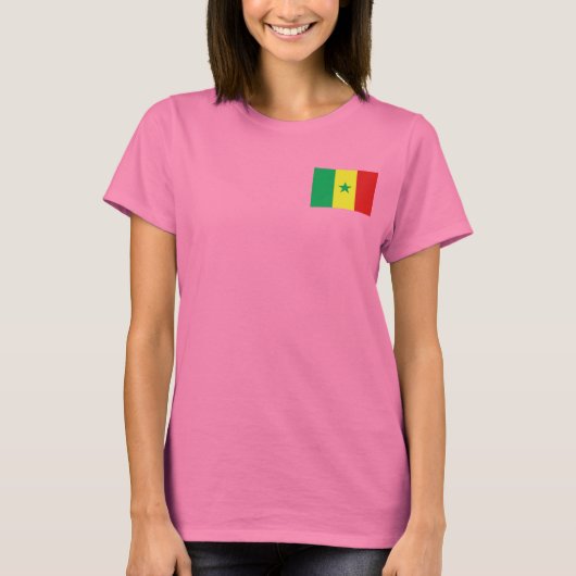 T-shirt du DK de drapeau et de carte du Sénégal (Devant)