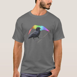 T-shirt du drapeau arc-en-ciel de corbeau