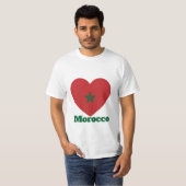 T-shirt du drapeau du coeur du Maroc (Devant entier)