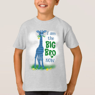 T-shirt du grand-frère, girafe bleu vert