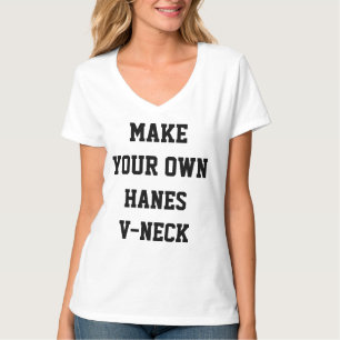T-SHIRT du HANES V-NECK des femmes personnalisées