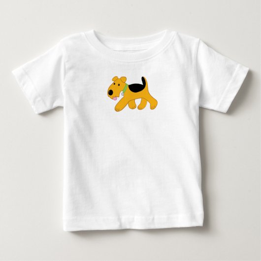 T-shirt du Jersey d'amende de bébé d'Airedale (Devant)