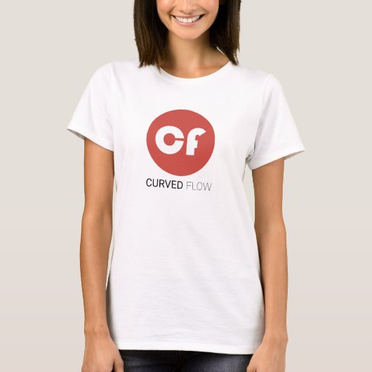 T-Shirt du logo de flux courbé (Devant)