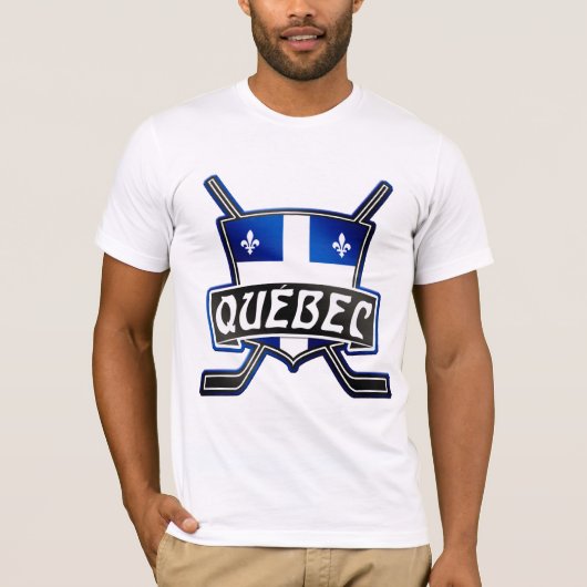 T-shirt du logo du hockey du Québec avec nom et nu (Devant)