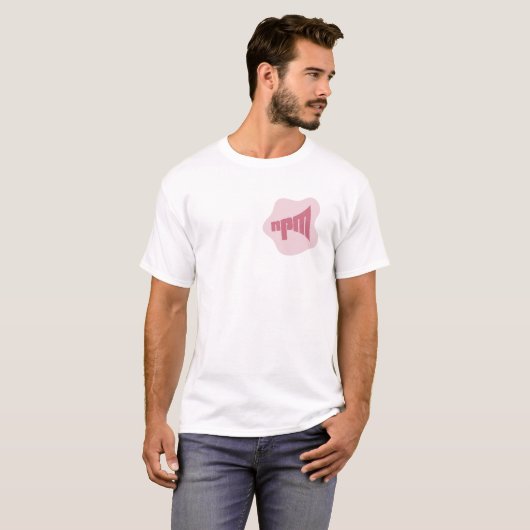 T-shirt du logo en blob rose NPM (Devant entier)