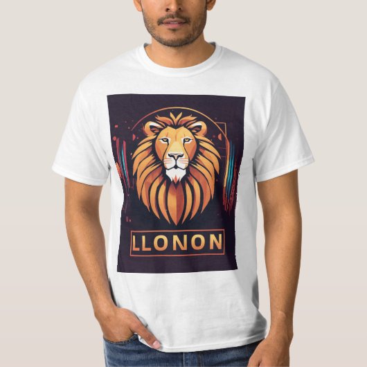 T-shirt du logo géométrique du lion d'inspiration (Devant)