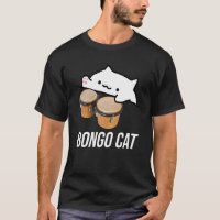 t-shirt du mème du chat bongo avec un mignon chat