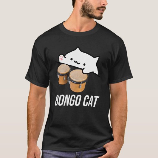 t-shirt du mème du chat bongo avec un mignon chat (Devant)