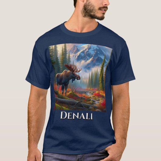 T-shirt du parc national de l'Alaska Moose Denali (Devant)