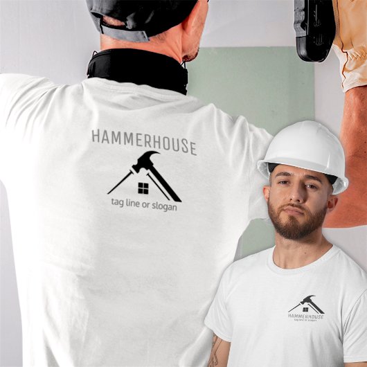 T-shirt du personnel de construction de maisons bl