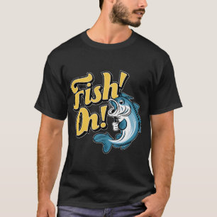 T-shirt Du poisson ! Éclaboussure bleue d'excitation print