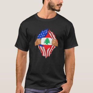 T-shirt Du Sang Libanais En Moi   Cadeau du drapeau libana