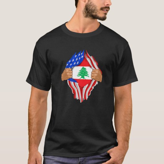 T-shirt Du Sang Libanais En Moi | Cadeau du drapeau libana (Devant)