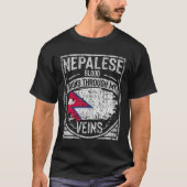 T-shirt Du Sang Népalais Traverse Mes Veines (Devant)