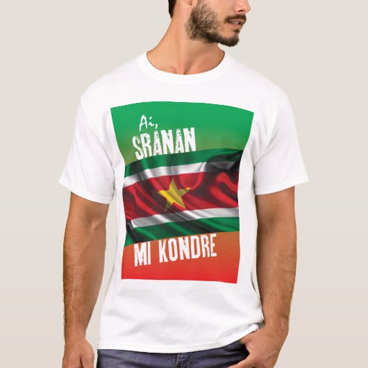 T-shirt du Surinam avec le texte (Devant)