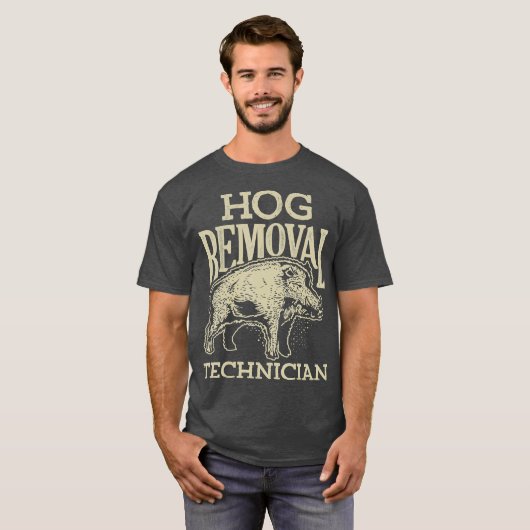 T-shirt du technicien d'enlèvement de porc Chasse (Devant entier)
