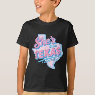 T-shirt Du texas peut dire rétro vintage fille du texas