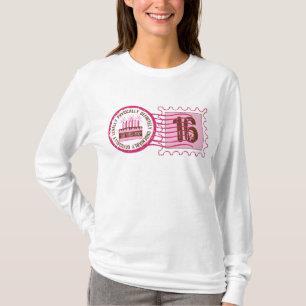 T-shirt du timbre 16 d'anniversaire